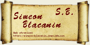 Simeon Blaćanin vizit kartica